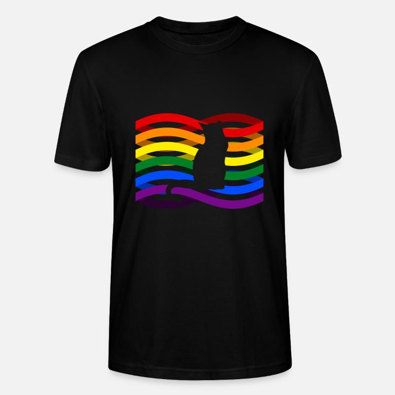 Regenbogen Katze - Stanley/Stella Unisex Bio-T-Shirt CRAFTER - Schwarz