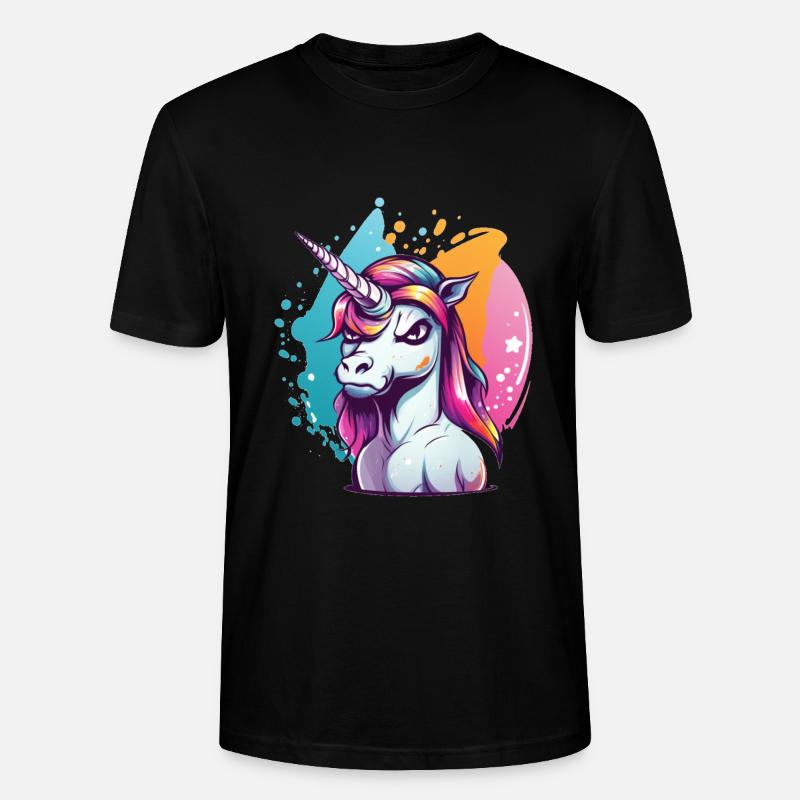Grumpy Einhorn - Stanley/Stella Unisex Bio-T-Shirt CRAFTER - Schwarz