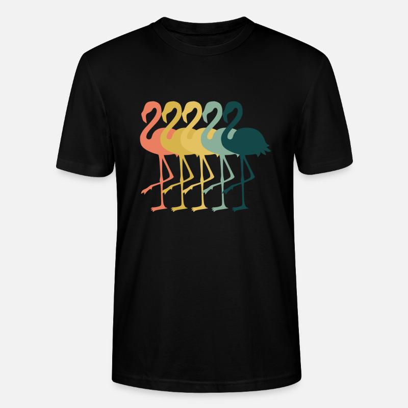 Flamingo Retro - Stanley/Stella Unisex Bio-T-Shirt CRAFTER - Schwarz