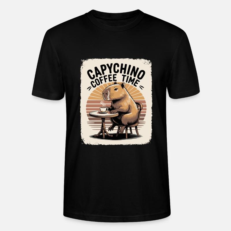 Capychino Kaffee Zeit - Stanley/Stella Unisex Bio-T-Shirt CRAFTER - Schwarz