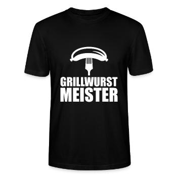 Grillen Grillwurst BBQ Grill Geschenkidee - Stanley/Stella Unisex Bio-T-Shirt CRAFTER - Schwarz - Vorne - Alina (178cm) & Michal (187cm)