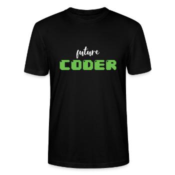 Future Coder Nerdy Programming - Stanley/Stella Unisex Bio-T-Shirt CRAFTER - Schwarz - Vorne - Alina (178cm) & Michal (187cm)