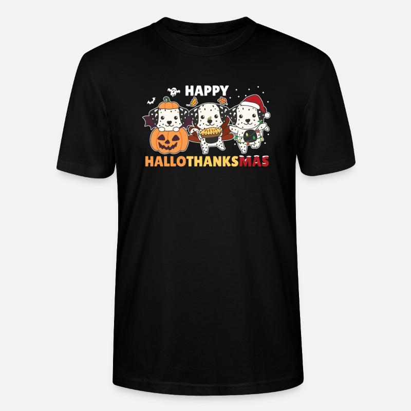 Joyeux Noël dalmate Hallothanksmas - T-shirt bio CRAFTER Stanley Stella Unisexe - noir