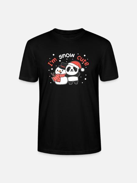Panda Ik ben sneeuw schattige sneeuwpop sneeuwgrap - Stanley/Stella Uniseks bio-T-shirt CRAFTER - zwart