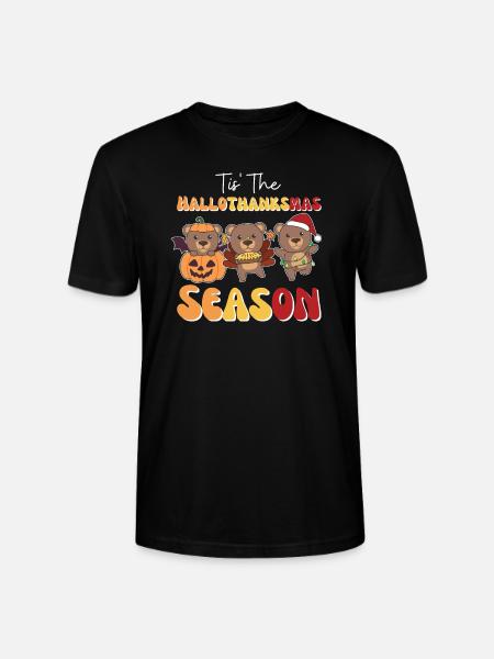 Tis' l’ours de saison Hallothanksmas - T-shirt bio CRAFTER Stanley Stella Unisexe - noir