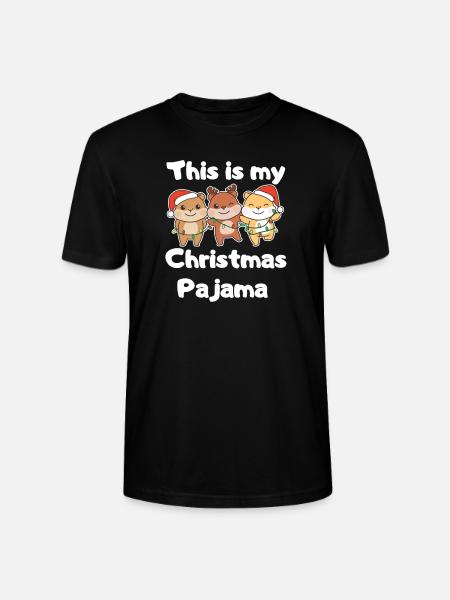 Pyjama de Noël hamster - T-shirt bio CRAFTER Stanley Stella Unisexe - noir