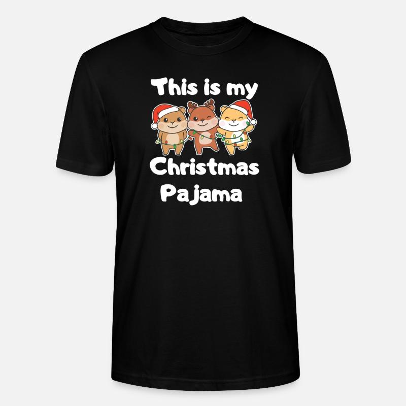 Pyjama de Noël hamster - T-shirt bio CRAFTER Stanley Stella Unisexe - noir