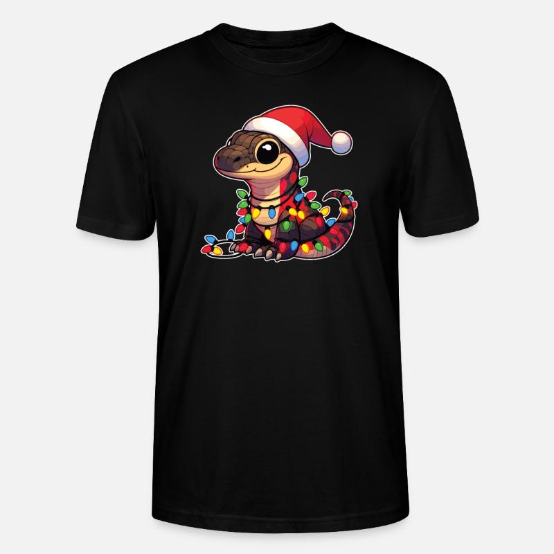 Weihnachten Lichterkette Komodowaran - Stanley/Stella Unisex Bio-T-Shirt CRAFTER - Schwarz