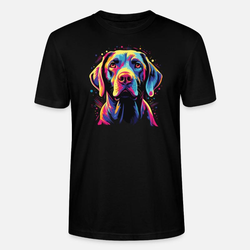 Wasserfarben Farbenfroher Pointer - Stanley/Stella Unisex Bio-T-Shirt CRAFTER - Schwarz
