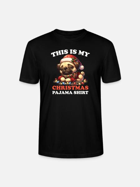 Carlin Pyjama de Noël Chiens - T-shirt bio CRAFTER Stanley Stella Unisexe - noir