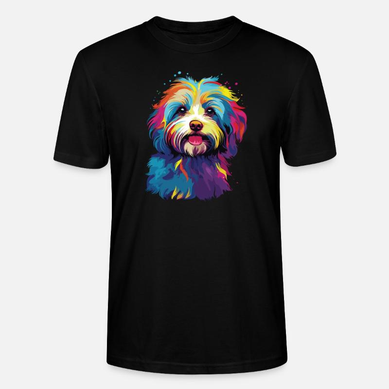 Wasserfarben Farbenfroher Havanese - Stanley/Stella Unisex Bio-T-Shirt CRAFTER - Schwarz