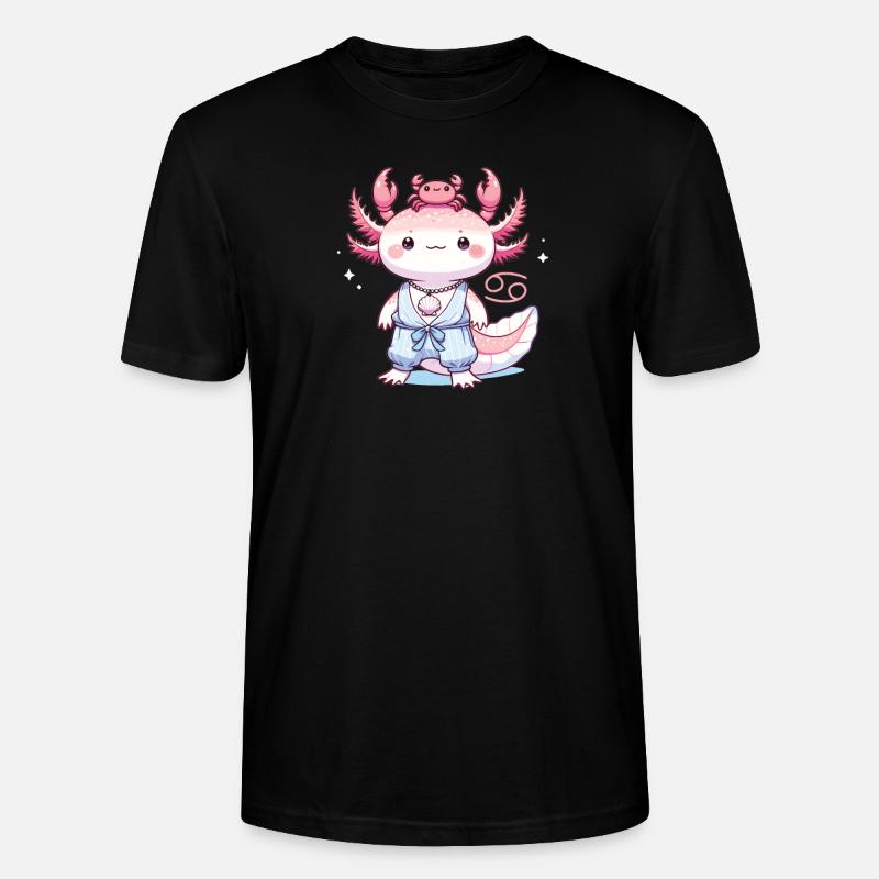 Axolotl als Sternzeichen Krebs - Stanley/Stella Unisex Bio-T-Shirt CRAFTER - Schwarz