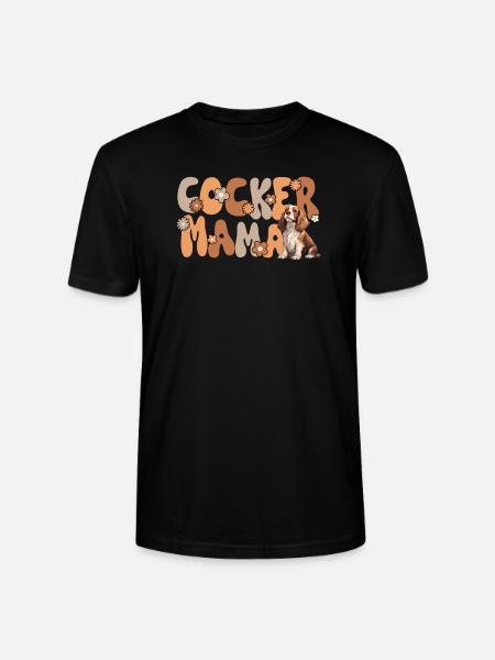 Cocker Spaniel Groovy Cocker Mama - Stanley/Stella Unisex Bio-T-Shirt CRAFTER - Schwarz