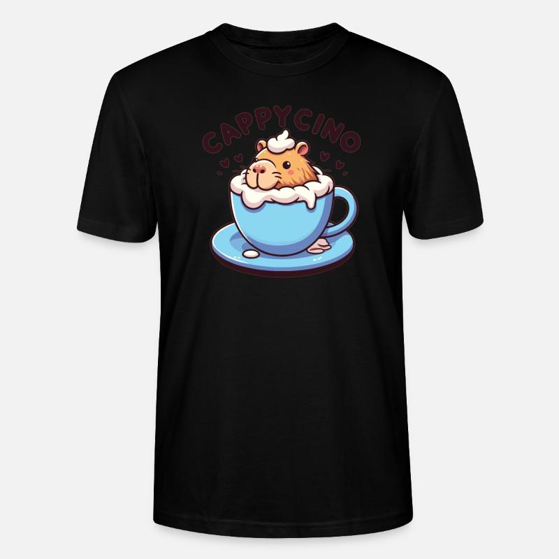 Cappyccino Capybara Café Cappuccino - T-shirt bio CRAFTER Stanley Stella Unisexe - noir