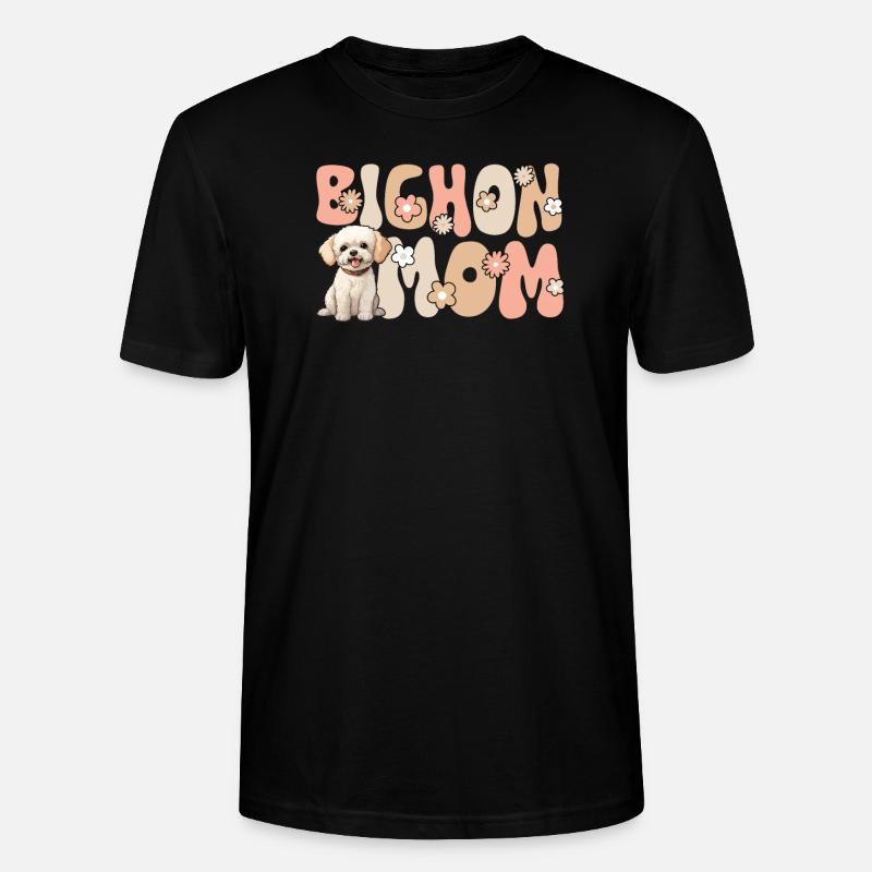 Bichon frisé Groovy Bichon Maman - T-shirt bio CRAFTER Stanley Stella Unisexe - noir