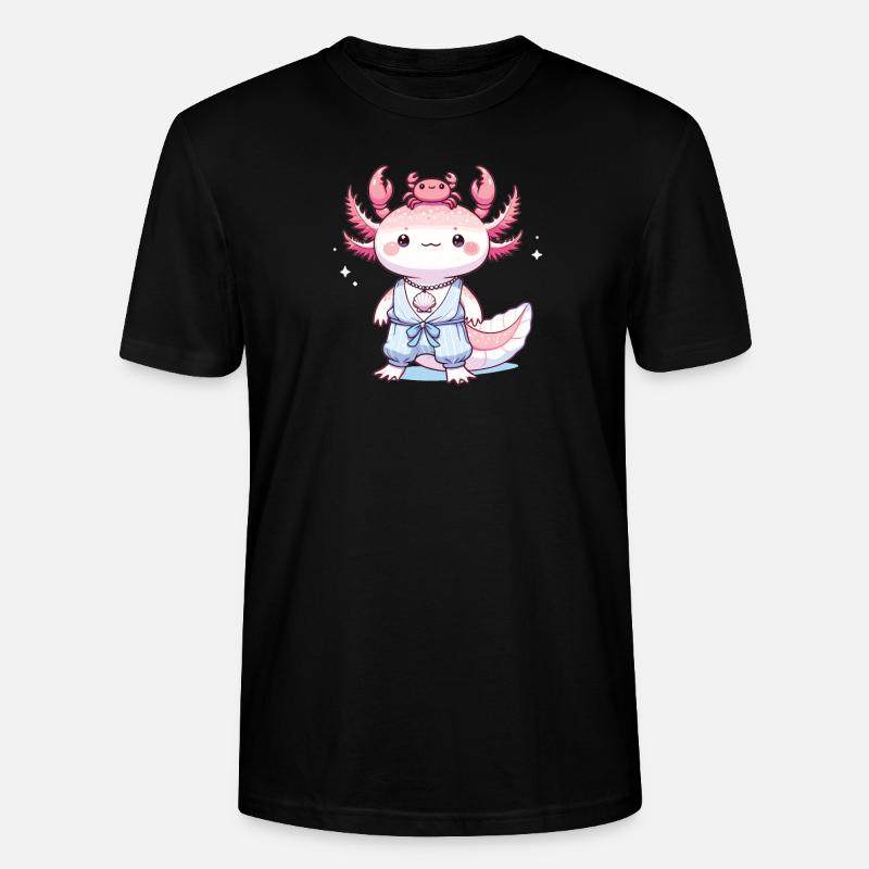 Axolotl als Sternzeichen Krebs - Stanley/Stella Unisex Bio-T-Shirt CRAFTER - Schwarz