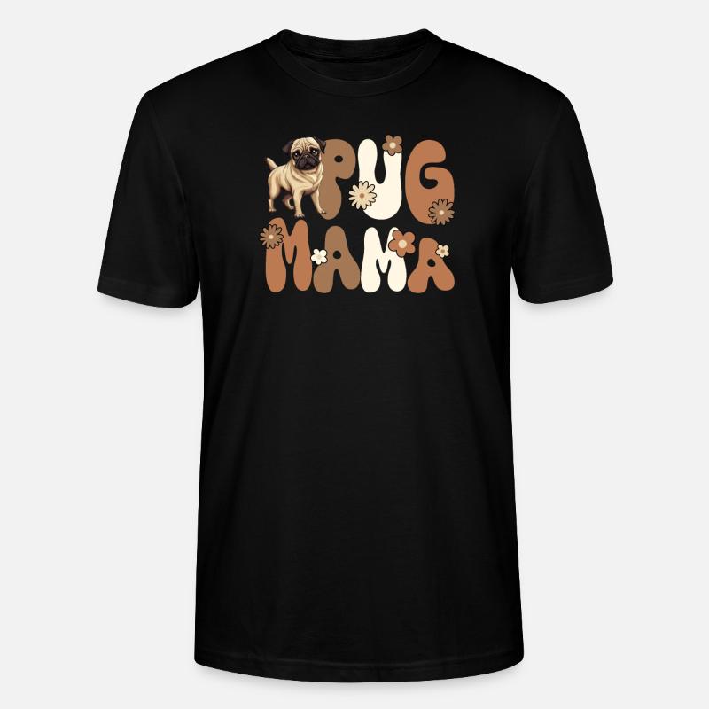 Mops Groovy Mops Mama - Stanley/Stella Unisex Bio-T-Shirt CRAFTER - Schwarz