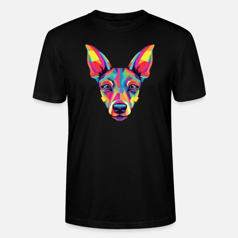 Wasserfarben Farbenfroher Xoloitzcuintli - Stanley/Stella Unisex Bio-T-Shirt CRAFTER - Schwarz