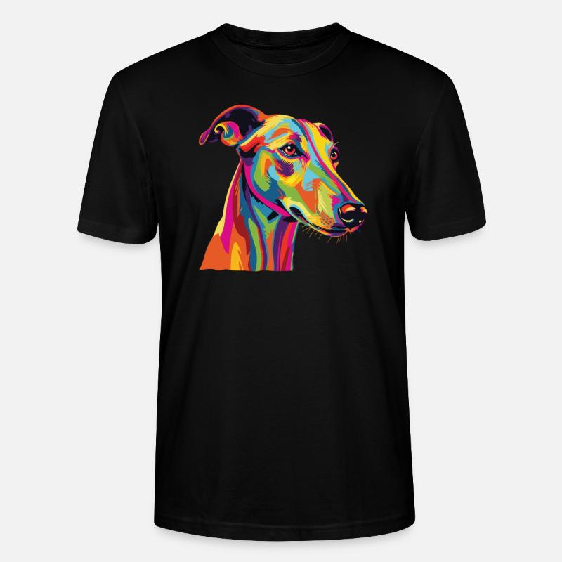 Wasserfarben Farbenfroher Greyhound - Stanley/Stella Unisex Bio-T-Shirt CRAFTER - Schwarz