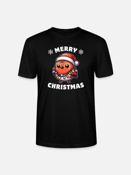 Weihnachten Lichterkette Wanderdrossel - Stanley/Stella Unisex Bio-T-Shirt CRAFTER - Schwarz
