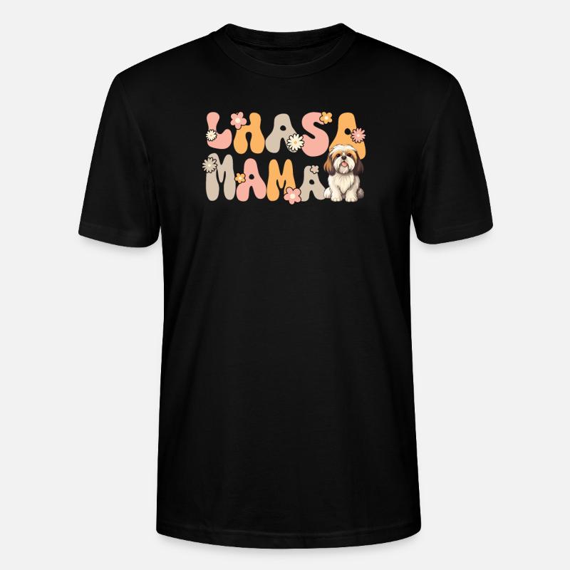 Lhassa Apso Groovy Lhassa Mama - T-shirt bio CRAFTER Stanley Stella Unisexe - noir