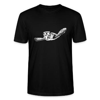 Meeresschildkröte Meerestier Sonnenbrille Schildkr - Stanley/Stella Unisex Bio-T-Shirt CRAFTER - Schwarz - Vorne - Alina (178cm) & Michal (187cm)
