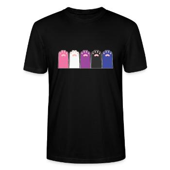 LBGT Flag Gay Pride Human Cat paws - Stanley/Stella Unisex Bio-T-Shirt CRAFTER - Schwarz - Vorne - Alina (178cm) & Michal (187cm)