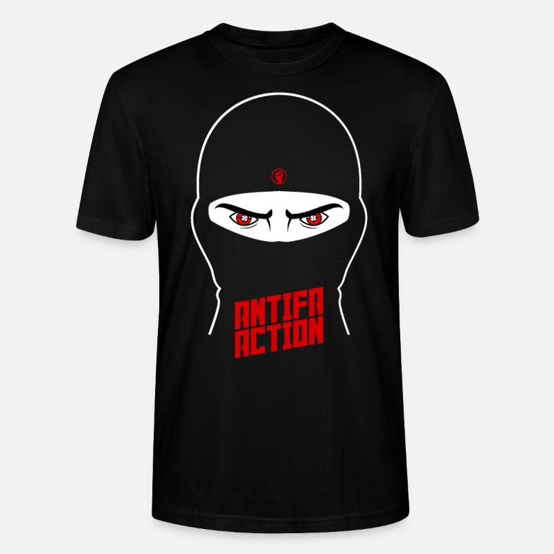 Antifa Action – Ninja (II) - Stanley/Stella Unisex Bio-T-Shirt CRAFTER - Schwarz