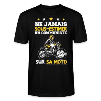 Communiste motard cadeau drôle moto biker - T-shirt bio CRAFTER Stanley Stella Unisexe - noir - Devant - Alina (178cm) & Michal (187cm)