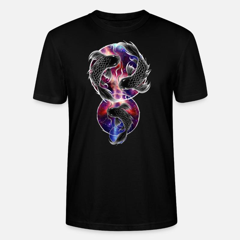 Pisces- Fisch Sternzeichen BUNT - Stanley/Stella Unisex Bio-T-Shirt CRAFTER - Schwarz