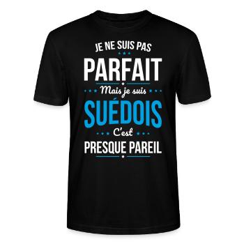 Je ne suis pas parfait mais je suis Suédois - T-shirt bio CRAFTER Stanley Stella Unisexe - noir - Devant - Alina (178cm) & Michal (187cm)