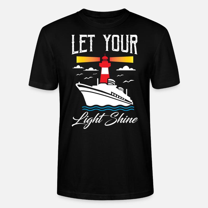 Let Your Light Shine Lighthouse - Stanley/Stella CRAFTER Unisex Organic T-Shirt - black