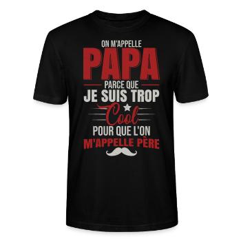 Humour Père Fête Des Pères Papa - T-shirt bio CRAFTER Stanley Stella Unisexe - noir - Devant - Alina (178cm) & Michal (187cm)