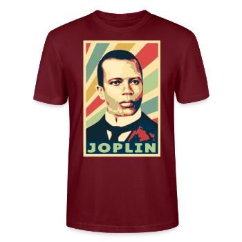 Scott Joplin Vintage Farben - Stanley/Stella Unisex Bio-T-Shirt CRAFTER - Burgunderrot - Vorne - Alina (178cm) & Michal (187cm)