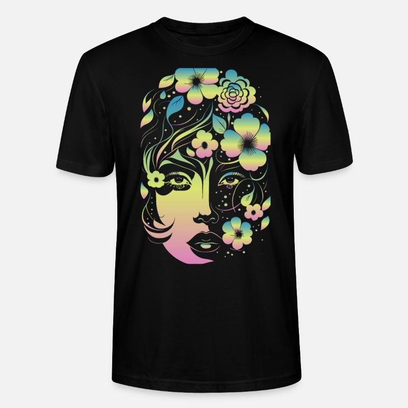 Blume Frau Farbe - Stanley/Stella Unisex Bio-T-Shirt CRAFTER - Schwarz