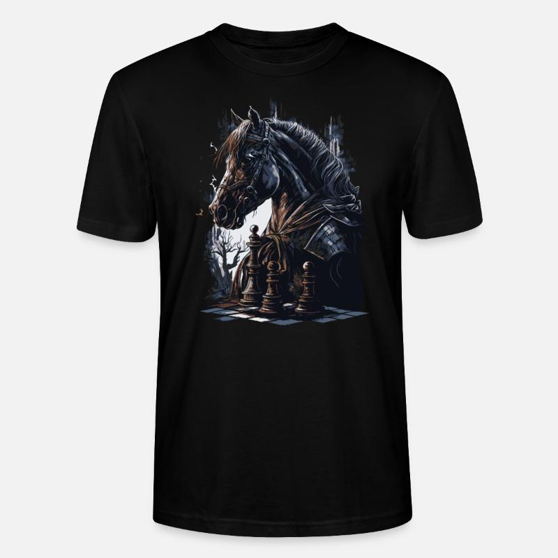 Springer Schach Pferd - Stanley/Stella Unisex Bio-T-Shirt CRAFTER - Schwarz