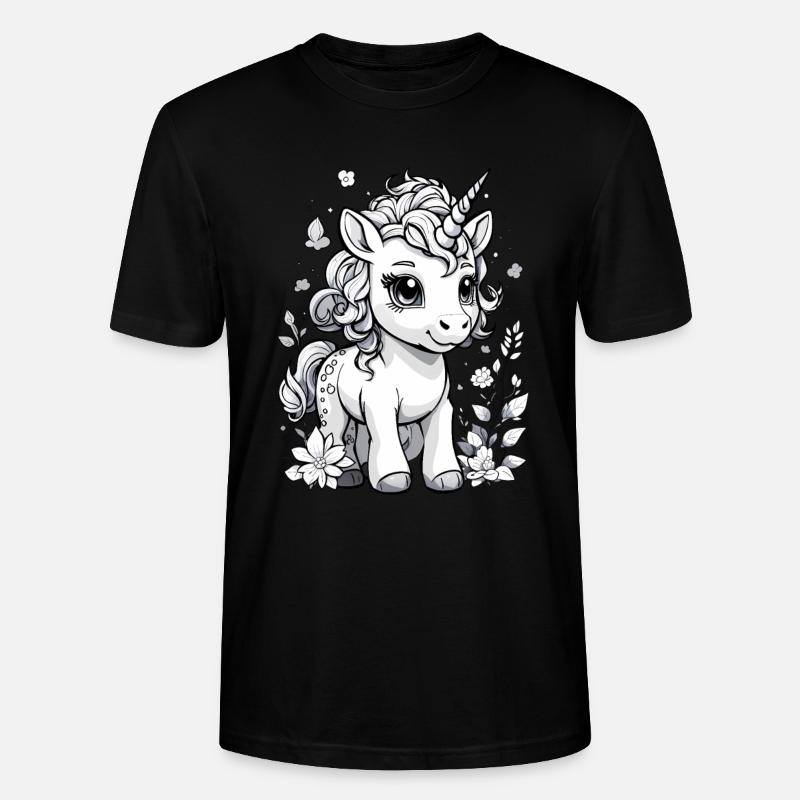 süßes Einhorn - Stanley/Stella Unisex Bio-T-Shirt CRAFTER - Schwarz