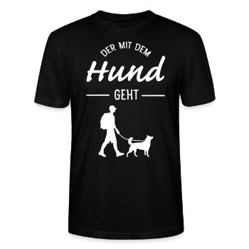 Der Mit Dem Hund Geht - Stanley/Stella Unisex Bio-T-Shirt CRAFTER - Schwarz - Vorne - Alina (178cm) & Michal (187cm)