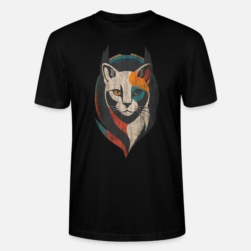 Für Katzenfans Katze Kunst - Stanley/Stella Unisex Bio-T-Shirt CRAFTER - Schwarz