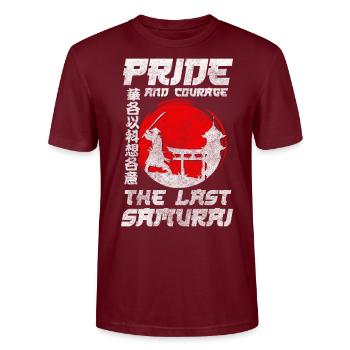 Fighter Sword Honor Ninja - Stanley/Stella CRAFTER Unisex Organic T-Shirt - burgundy - Front - Alina (178cm) & Michal (187cm)