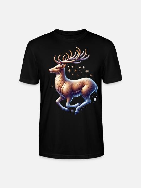 Rentier Schneefall - Stanley/Stella Unisex Bio-T-Shirt CRAFTER - Schwarz