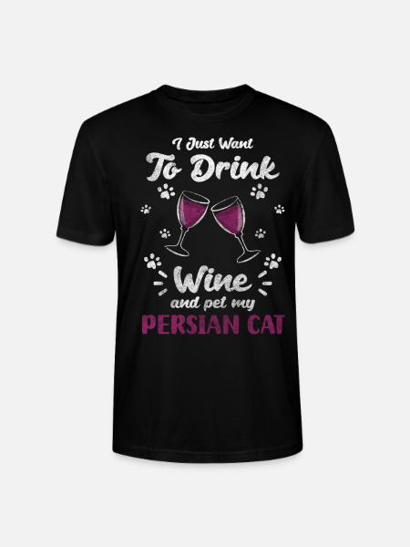 Persian Longhair Cat - Stanley/Stella CRAFTER Unisex Organic T-Shirt - black