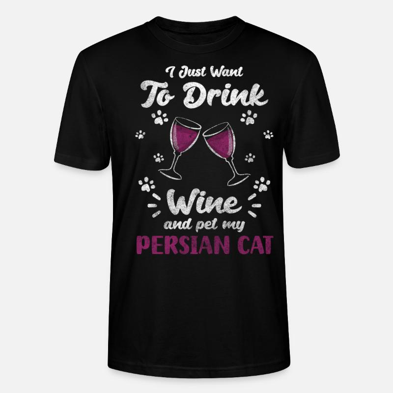 Chat persan à poil long - T-shirt bio CRAFTER Stanley Stella Unisexe - noir