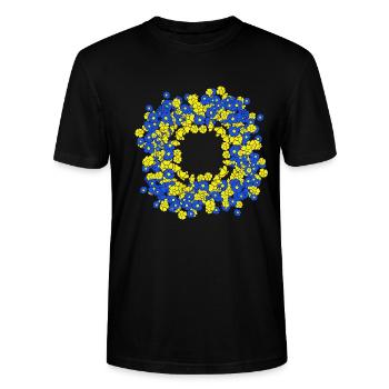 Couronne florale Fleur florale d’été - T-shirt bio CRAFTER Stanley Stella Unisexe - noir - Devant - Alina (178cm) & Michal (187cm)