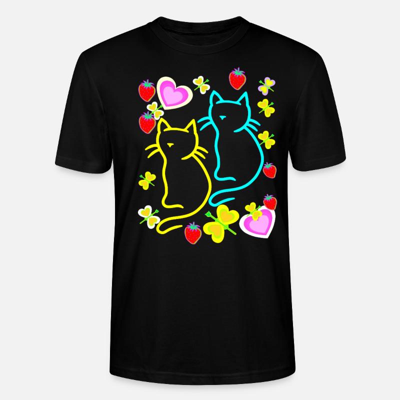 Chats d’été Chat Summertime - T-shirt bio CRAFTER Stanley Stella Unisexe - noir