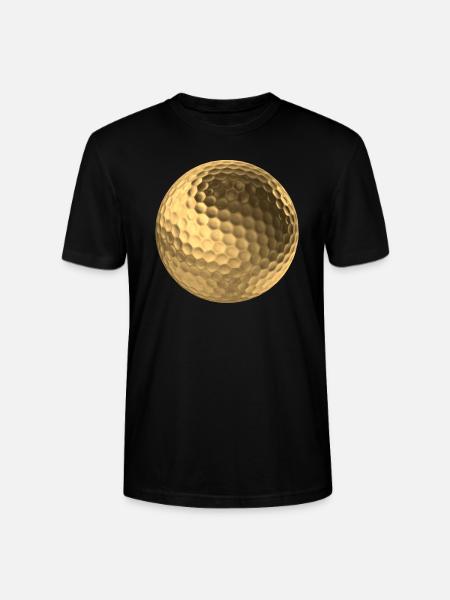 Golden Golfball 3D - Stanley/Stella Unisex Bio-T-Shirt CRAFTER - Schwarz