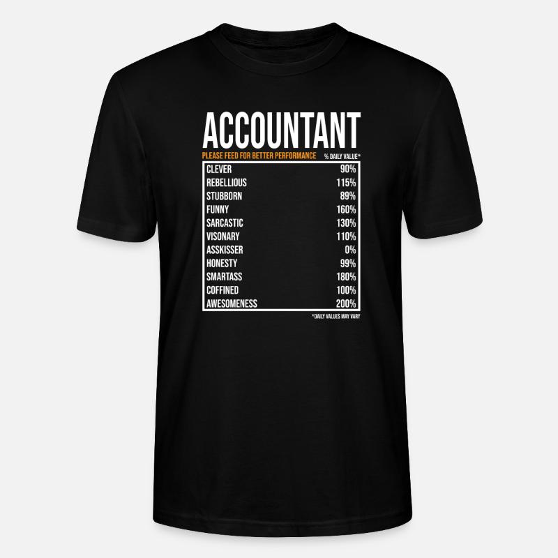 Comptable Valeurs quotidiennes Drôle Comptable - T-shirt bio CRAFTER Stanley Stella Unisexe - noir