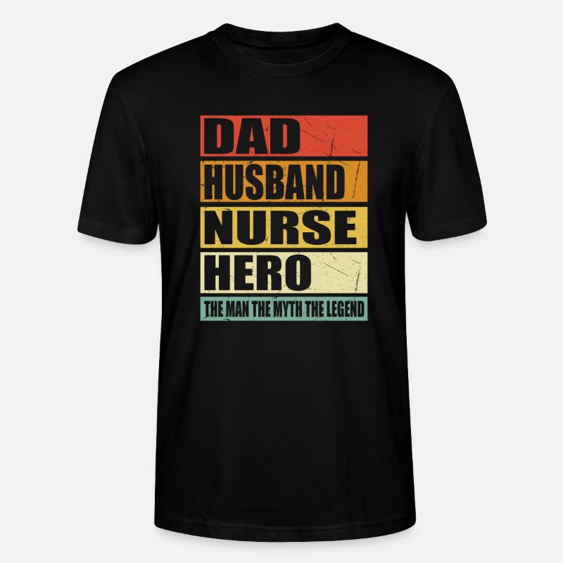 Vater Ehemann Krankenschwester Held - Stanley/Stella Unisex Bio-T-Shirt CRAFTER - Schwarz