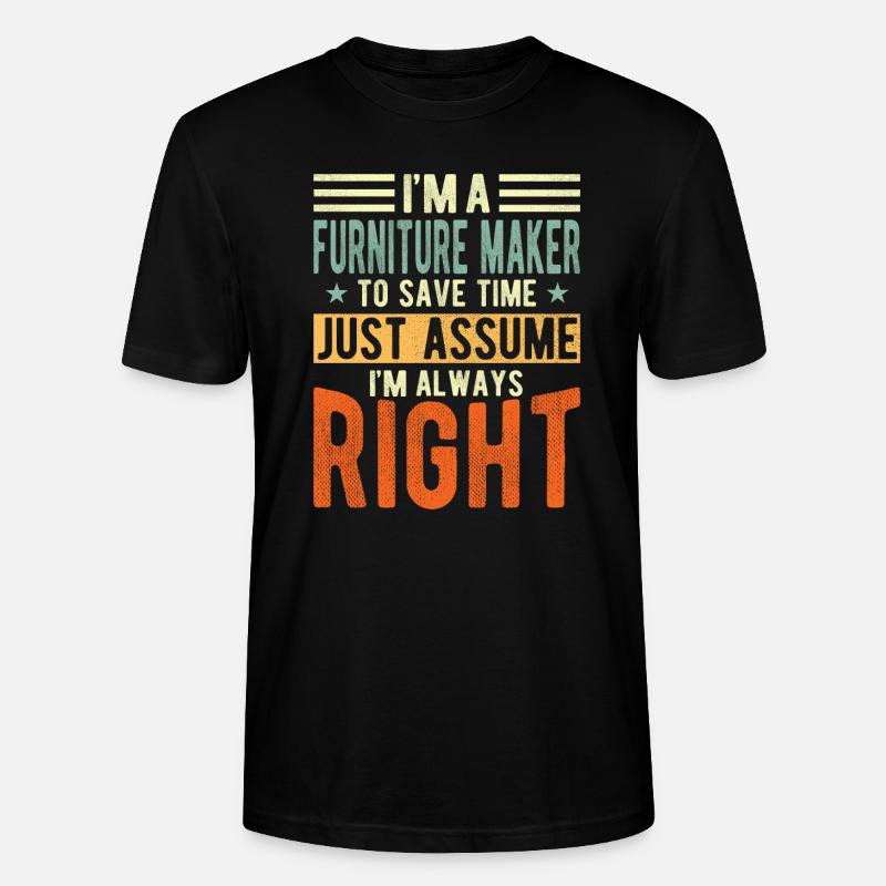Möbelbauer - Stanley/Stella Unisex Bio-T-Shirt CRAFTER - Schwarz
