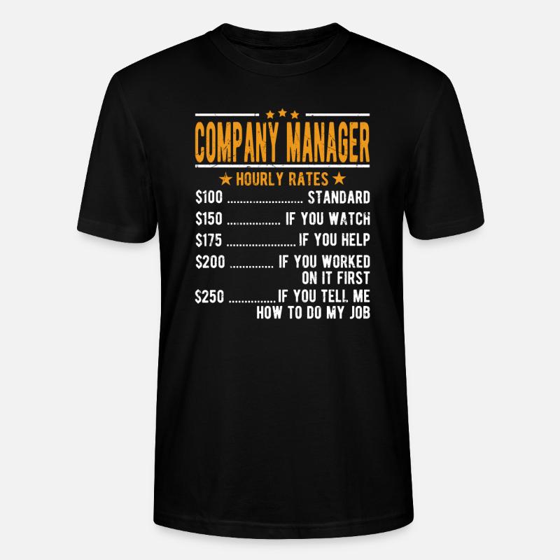 Manager Stundenlohn - Stanley/Stella Unisex Bio-T-Shirt CRAFTER - Schwarz